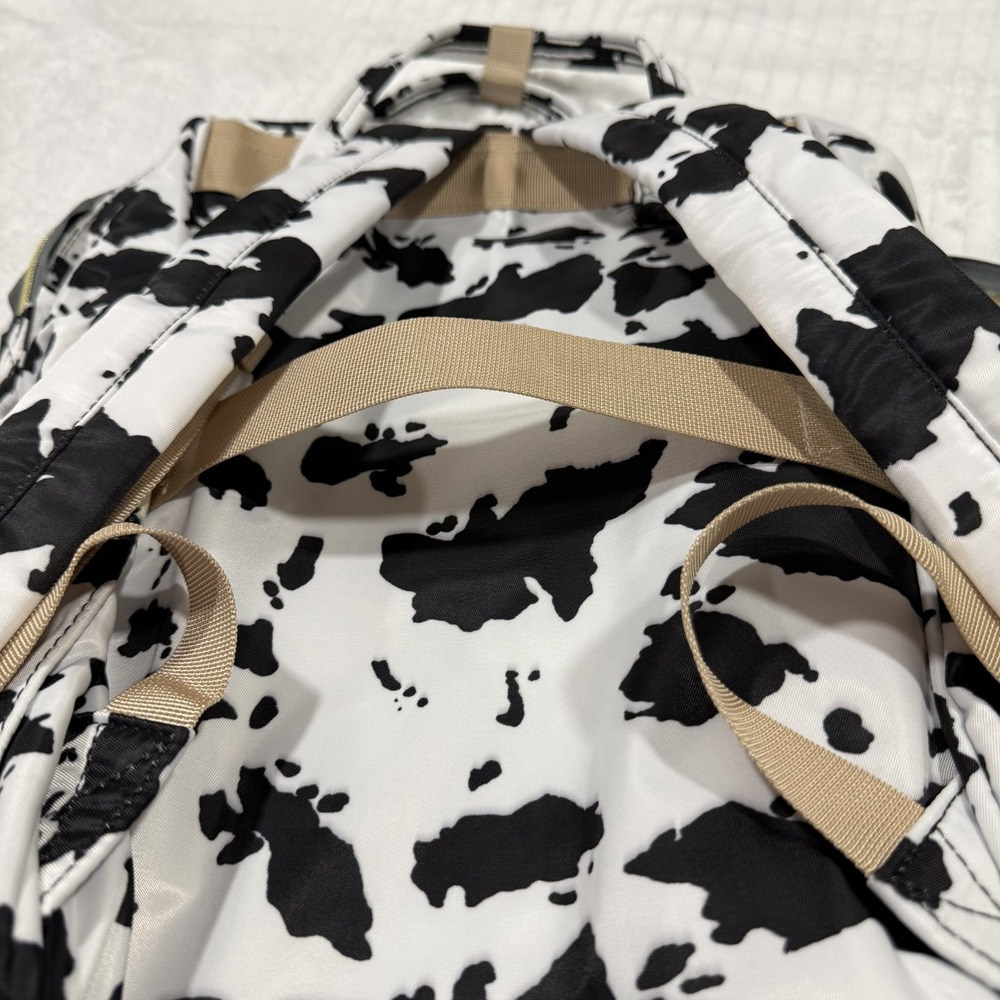 Cow Print Diaper Bag Backpack Black White Baby Bag Travel Backpack Multi Pocket - Picture 13 of 13